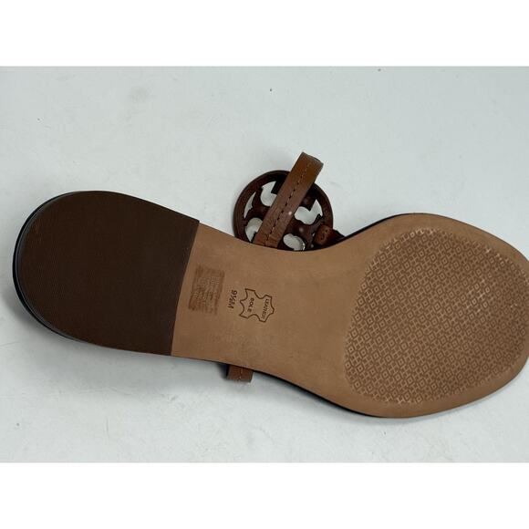 Tory Burch sandals mini Miller light brown with gold logo 9.5 - Picture 7 of 8